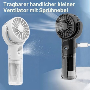 Prenosný ručný ventilátor s vodnou hmlou, dobíjací USB ventilátor so 4 rýchlosťami, ventilátor s