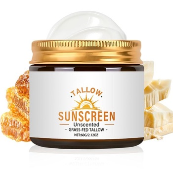 Opaľovací krém s hovädzím lojom SPF 50, prírodný balzam na ochranu pred slnkom na tvár a telo,