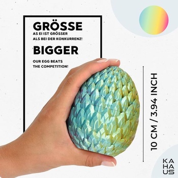 3D Had vo vajci | 27 cm Had vo vajci o veľkosti 10 cm | Červeno-žlto-zelená | Prekvapivá figúrka