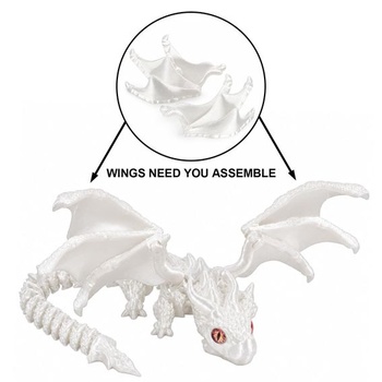 3D drak s krídlami, 30cm dračia hračka s očami