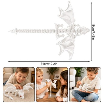 3D drak s krídlami, 30cm dračia hračka s očami