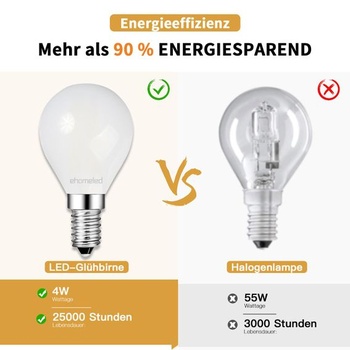 E14 LED G45 Mini žiarovka 4W nahrádza 40W žiarovku, teplá biela 2700K, 4 kusy, 470 lúmenov (ekvivalent