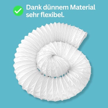 Výfuková hadica Home Melody 150 mm 3 metre flexibilné PVC pre prenosné klimatizácie, sušičky bielizne,