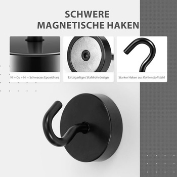 Magnetické háčiky Neosmuk, 30kg extra silné magnetické háčiky na kempovanie, dielňu, skrinky, háčiky na