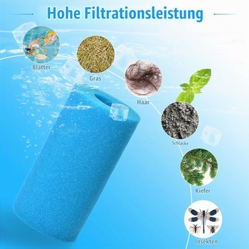 6 kusov filtračnej hubky typu A, hubový filter, penový bazénový filter, filtračná huba do bazéna,