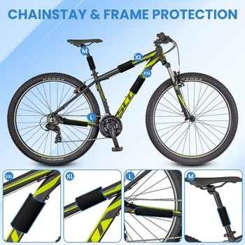Chrániče rámu bicykla AOOWU, súprava 4 ks, ochrana pre nosiče bicyklov pri preprave, ochrana proti