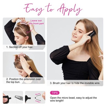 REECHO Secret Clip-in Extensions - Neviditeľné príčesky s drôtikom pre krátke a kučeravé až vlnité