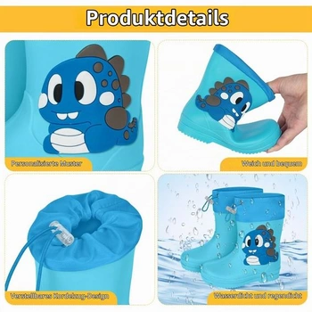 Aomig holínky, dětské gumové holínky, větruodolné, nepromokavé, protiskluzové, s nastavitelnou