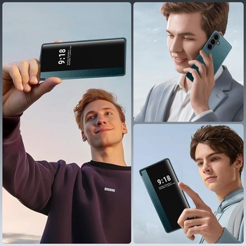 Ochranný kryt S26 Plus pre Samsung S26 Plus, flipové púzdro, priehľadné, tenké, flipové púzdro pre