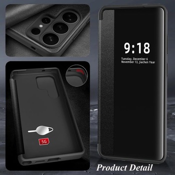 Ochranný kryt pre Samsung S26 Ultra, flipové púzdro, číry výhľad, tenký ochranný kryt pre Samsung