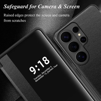 Ochranný kryt pre Samsung S26 Ultra, flipové púzdro, číry výhľad, tenký ochranný kryt pre Samsung