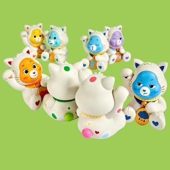 ÜRDU Fukuheya Care Bears Blindbox Series 1 – Náhodný výběr 10 detailních figurek Care Bears, 8 cm,