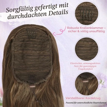 Příčesek RUWISS ohon 45 cm, medová blond
