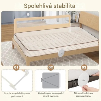 Detská skladacia zábrana postele BS10045MS, 180 cm, béžová - B