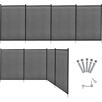 Skladací bazénový ochranný plot z textilnej tkaniny PQ4290FR, 360 x 125 cm, sivý - A