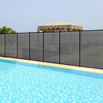 Skladací bazénový ochranný plot z textilnej tkaniny PQ4290FR, 360 x 125 cm, sivý - A