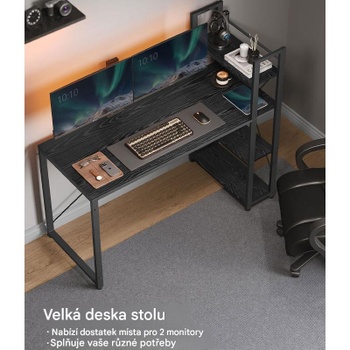 Počítačový stôl LWD049B56V1, 137,2 x 60 x 118,7 cm, čierny - A