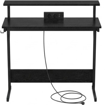 Herný stôl s LED osvetlením LWD191B56, 60 x 100 x 91 cm, čierny - A