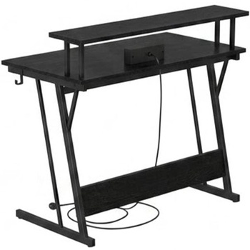 Herný stôl s LED osvetlením LWD191B56, 60 x 100 x 91 cm, čierny - A