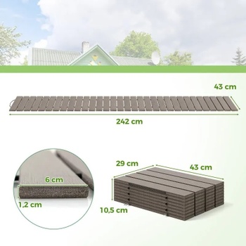 Rozkladací chodník odolný proti poveternostným vplyvom NP12047CF, 242 x 43 cm, sivý - A