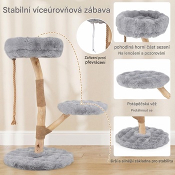 Škrabadlo pre mačky PV10274GR, 90 cm, šedé - A