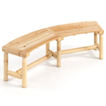 Zahradní zakřivená lavice 46442781, pro 2-3 osoby, přírodní - A
