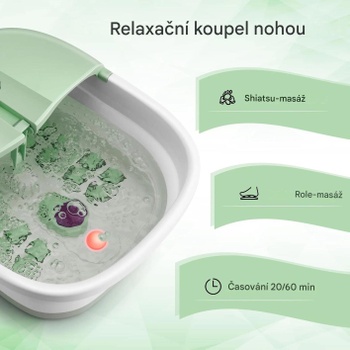 Masážny prístroj na nohy ES10123DE-GN, 500 W, 3 režimy, 16 masážnych valčekov, zelený - B