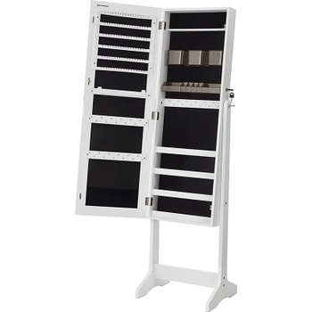 Stojacia šperkovnica so zrkadlom JJC002W01, 41 x 152 x 37 cm, biela - A