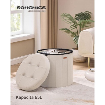 Taburet s vekom LFS608L01, 46 x 45 cm, 65 l, béžový - A