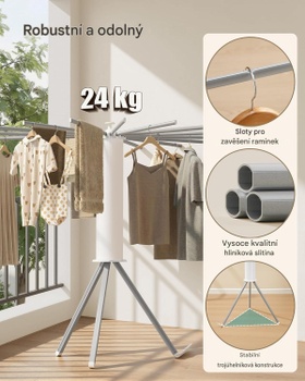 Otočný sušiak na bielizeň LLR531EW01, 112 × 122 × 112 cm, strieborná - A
