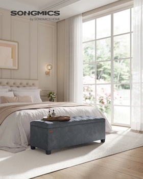 Úložná lavica s vekom LSF089G01V1, nosnosť až 300 kg, 40 x 110 x 40 cm, sivá - A