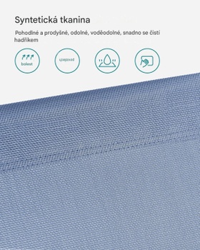 Skladacie ležadlo so slnečnou clonou GCB192Q01, 193 x 53 x 29 cm, nosnosť až 150 kg, modré - A