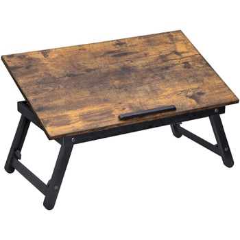 Stolík do postele LLD105B01, 60 x 35 x 31 cm, čierno / hnedý - A