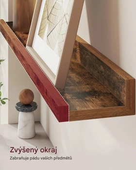 Plávajúce nástenné police LWS064K01, 60 cm, súprava 4 kusov, hnedé - A