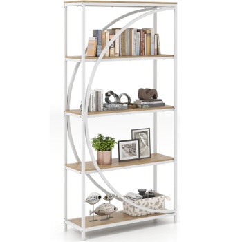 Knižnica s 5 úrovňami TF12895MP, 86 x 30 x 175 cm, biela - A