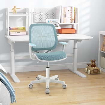 Ergonomická detská kancelárska stolička GT10192-HY, sieťovaná, modrá - A