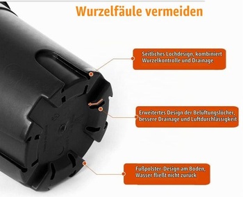 KAHEIGN 10 ks plastových kvetináčov okrúhle kvetináče Φ19,5 cm výška: 14 cm priedušné plastové