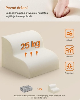Schodíky pre psov PPSDE002GN01, 2 stupne, protišmykové, šedé - A