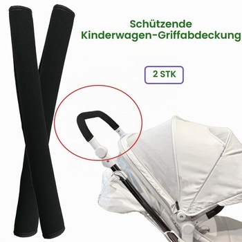 Sada 2 univerzálních vodotěsných potahů na rukojeti kočárku, černé