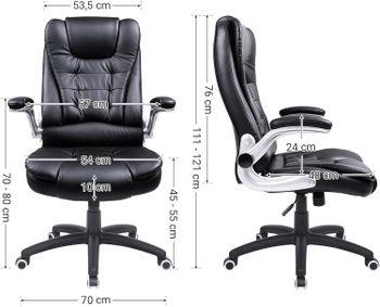 Ergonomická kancelárska stolička OBG51BV1, syntetická koža, čierna - A