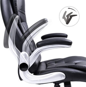 Ergonomická kancelárska stolička OBG51BV1, syntetická koža, čierna - A