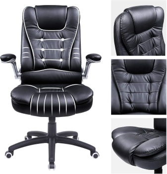 Ergonomická kancelárska stolička OBG51BV1, syntetická koža, čierna - A