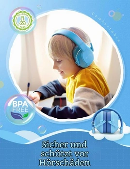 IClever EM01 Dětské chrániče sluchu SNR 29 dB pro autismus/školu A-modré