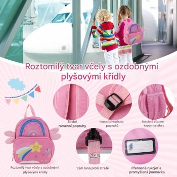2dielny detský kufor a batoh BN10003ST, oxfordská tkanina, ružová - A