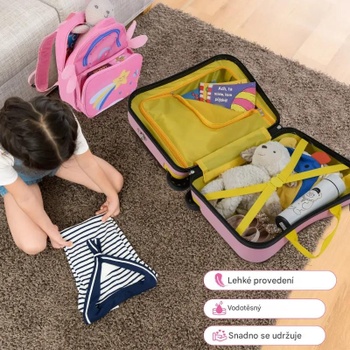 2dielny detský kufor a batoh BN10003ST, oxfordská tkanina, ružová - A
