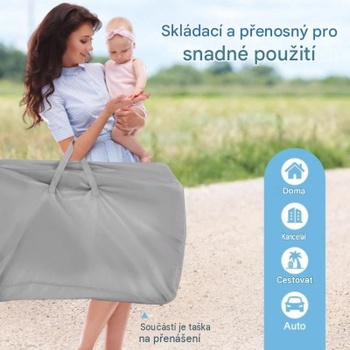 Detská bočná postieľka so 6 výškovými úrovňami BC10189HS, šedá - A