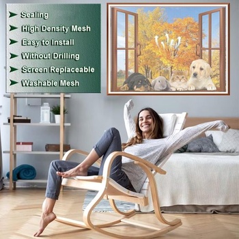 Moskytiéra na okno 50x70cm, moskytiéra zo sklených vlákien, látková moskytiéra so zapínaním na suchý