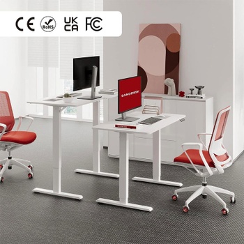 Výškovo nastaviteľný stôl QS1W-1160-EU, bez dosky, biely - A