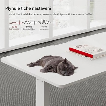 Výškovo nastaviteľný stôl QS1W-1160-EU, bez dosky, biely - A