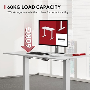 Výškovo nastaviteľný stôl QS1W-1160-EU, bez dosky, biely - A
